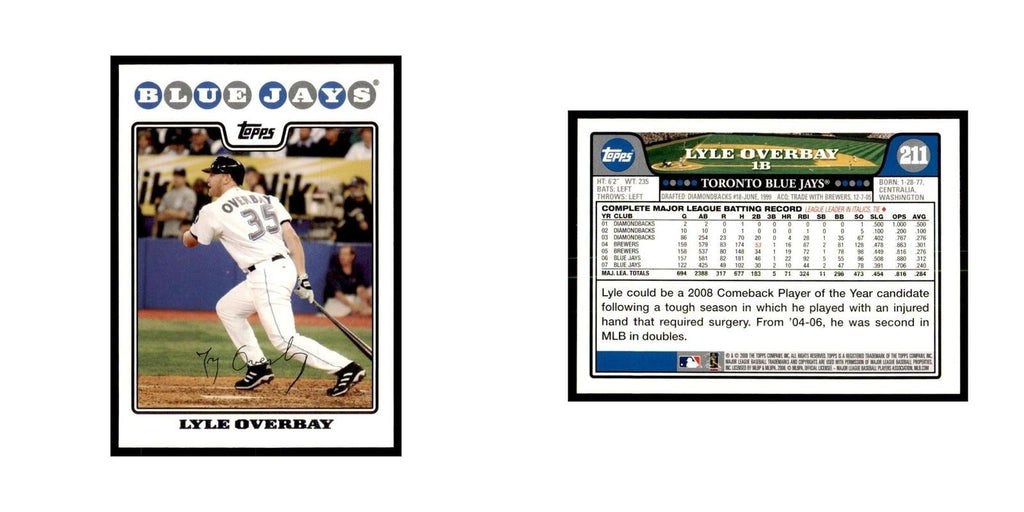 Lyle Overbay 2008 Topps #211 Baseball Cards Baseball Card NM