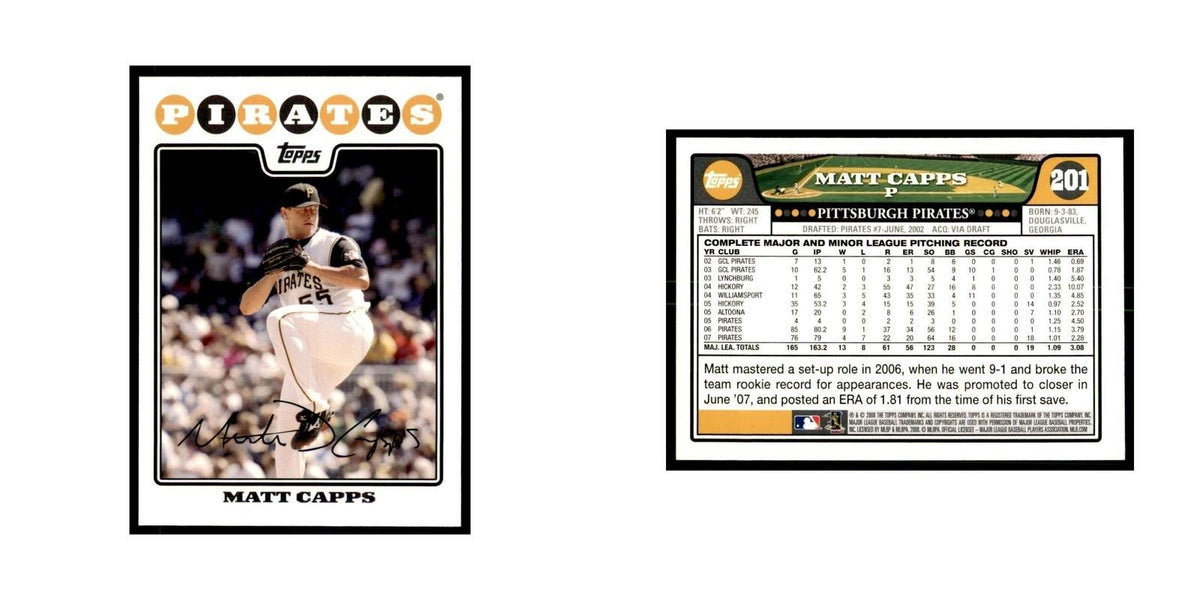 Matt Capps 2008 Topps #201 Baseball Cards Baseball Card NM