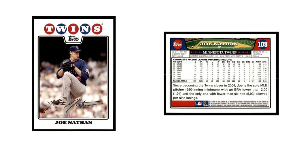 Joe Nathan 2008 Topps #109 Baseball Cards Baseball Card NM