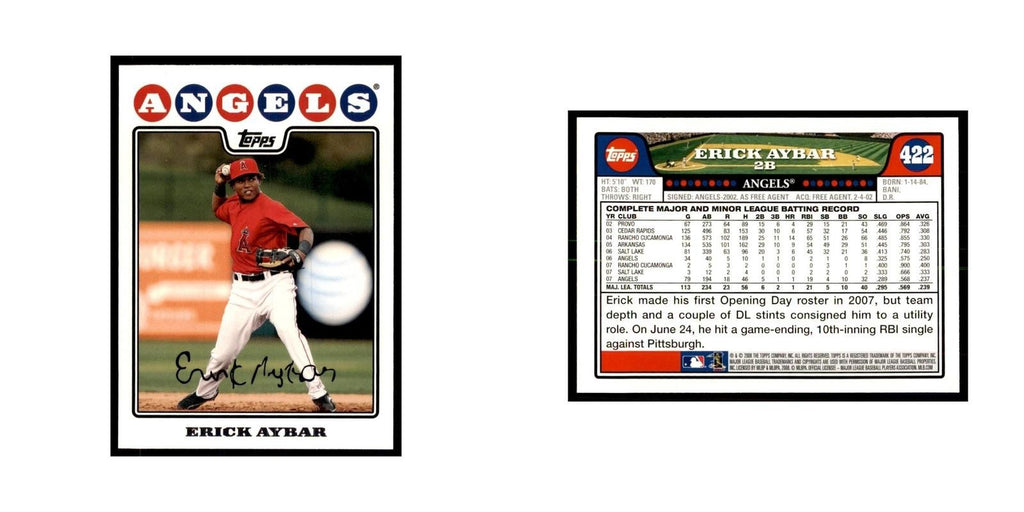 Erick Aybar 2008 Topps #422 Baseball Cards Baseball Card NM