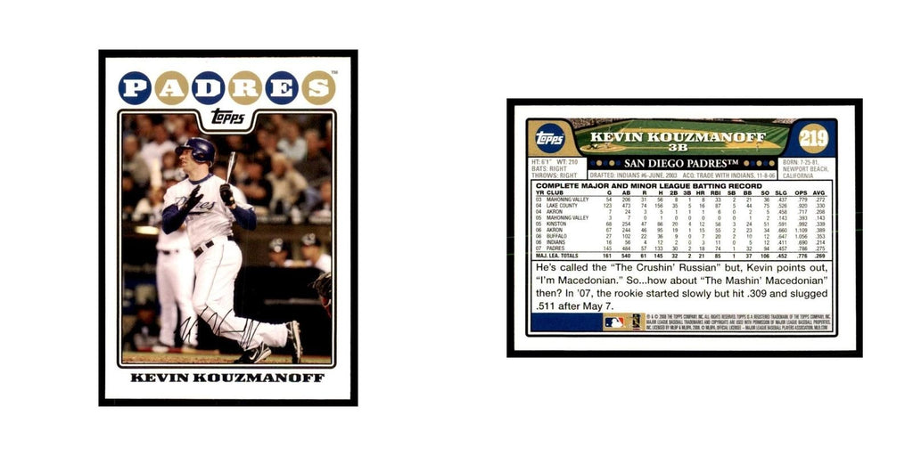 Kevin Kouzmanoff 2008 Topps #219 Baseball Cards Baseball Card NM