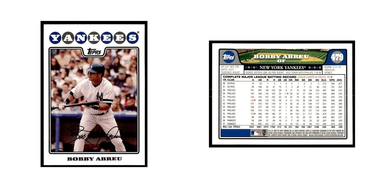 Bobby Abreu 2008 Topps #479 Baseball Cards Baseball Card NM