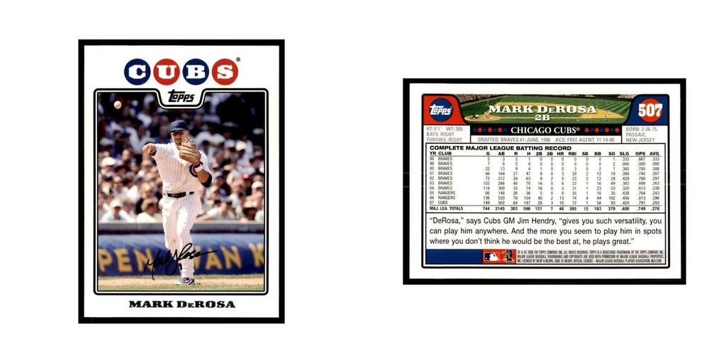 Mark DeRosa 2008 Topps #507 Baseball Cards Baseball Card NM