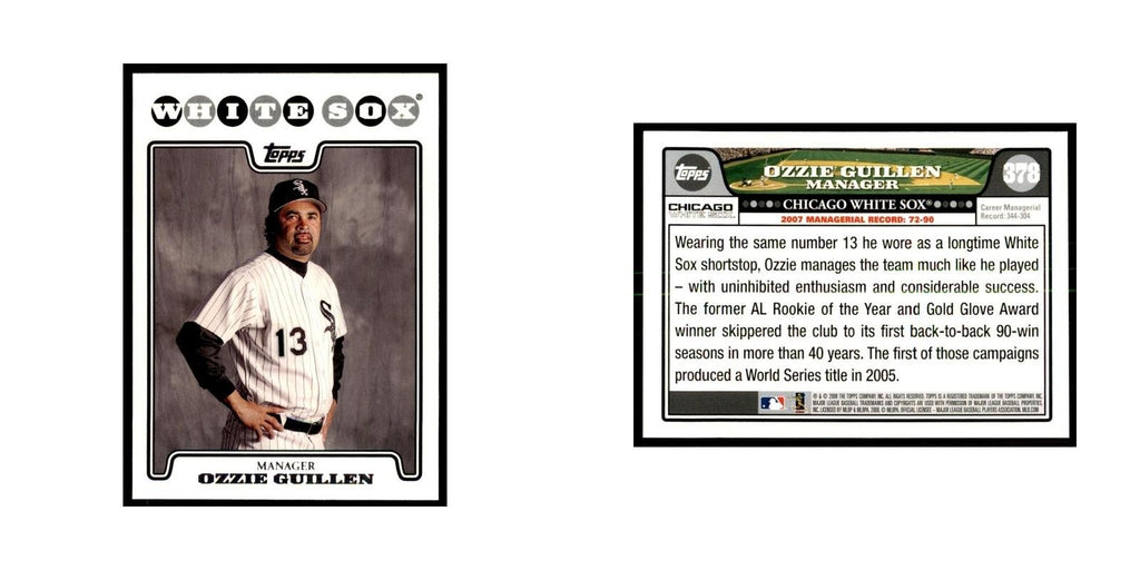 Ozzie Guillen 2008 Topps #378 Baseball Cards Baseball Card NM