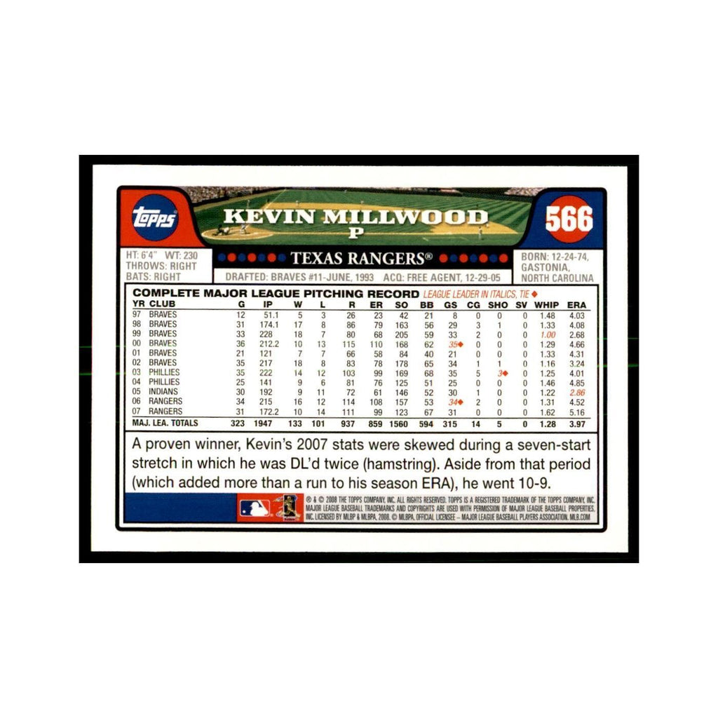 Kevin Millwood 2008 Topps #566 Baseball Cards Baseball Card NM