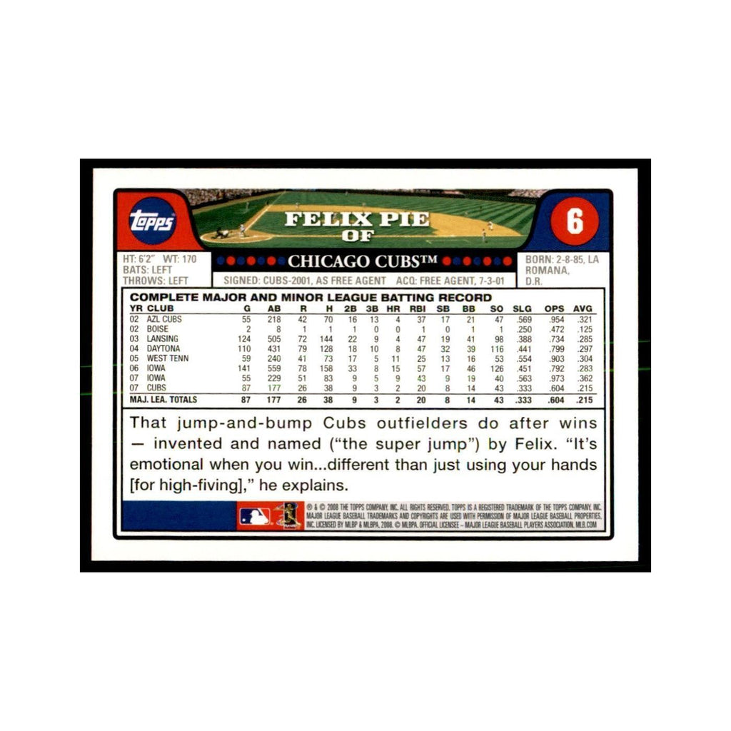 Felix Pie 2008 Topps #6 Baseball Cards Baseball Card NM