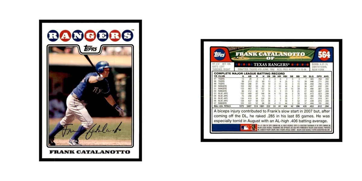 Frank Catalanotto 2008 Topps #564 Baseball Cards Baseball Card NM