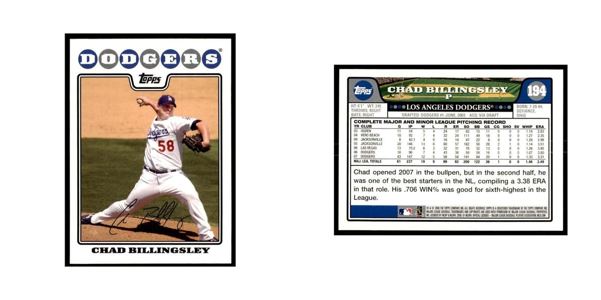 Chad Billingsley 2008 Topps #194 Baseball Cards Baseball Card NM