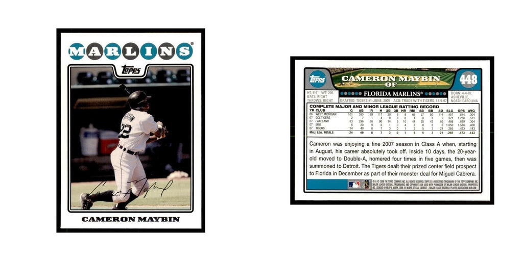 Cameron Maybin 2008 Topps #448 Baseball Cards Baseball Card NM