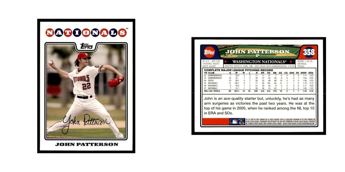 John Patterson 2008 Topps #358 Baseball Cards Baseball Card NM