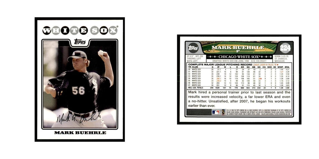 Mark Buehrle 2008 Topps #224 Baseball Cards Baseball Card NM
