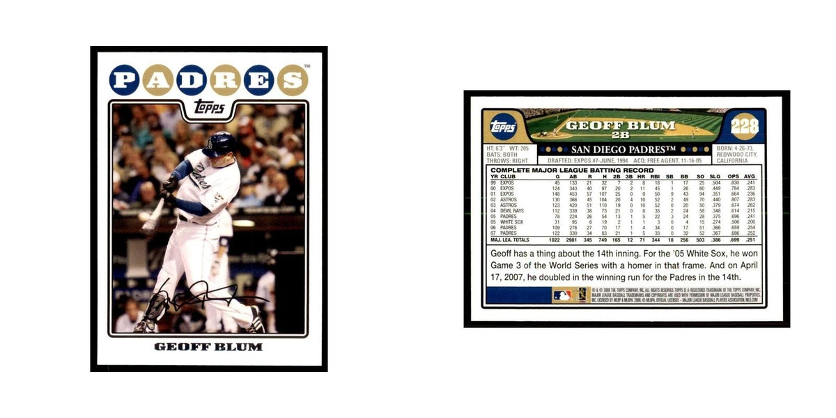 Geoff Blum 2008 Topps #228 Baseball Cards Baseball Card NM