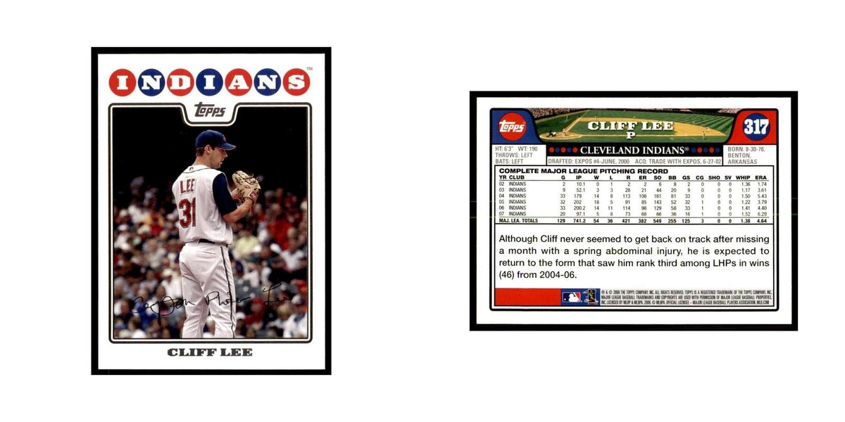 Cliff Lee 2008 Topps #317 Baseball Cards Baseball Card NM