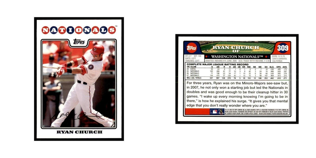 Ryan Church 2008 Topps #309 Baseball Cards Baseball Card NM