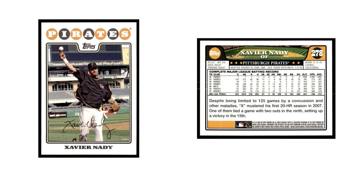 Xavier Nady 2008 Topps #278 Baseball Cards Baseball Card NM