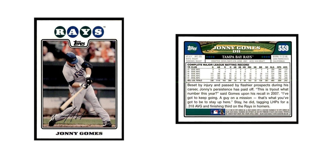 Jonny Gomes 2008 Topps #559 Baseball Cards Baseball Card NM