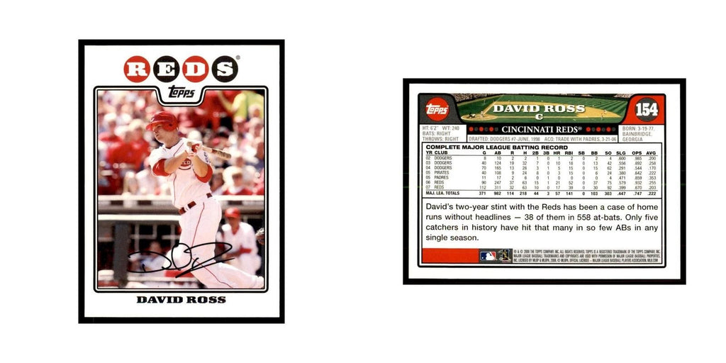 David Ross 2008 Topps #154 Baseball Cards Baseball Card NM