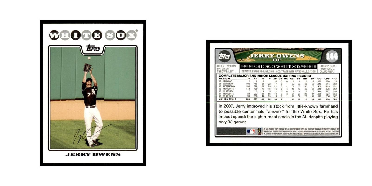Jerry Owens 2008 Topps #144 Baseball Cards Baseball Card NM