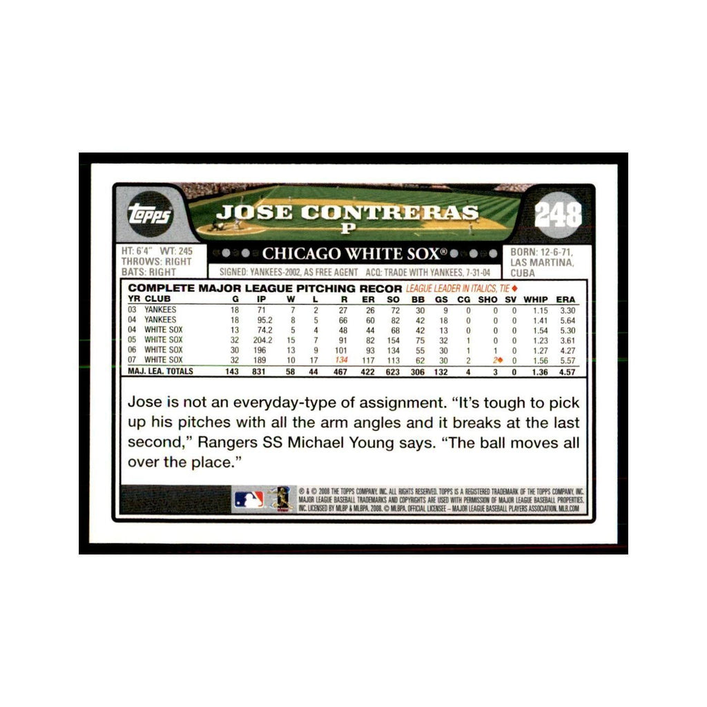 Jose Contreras 2008 Topps #248 Baseball Cards Baseball Card NM