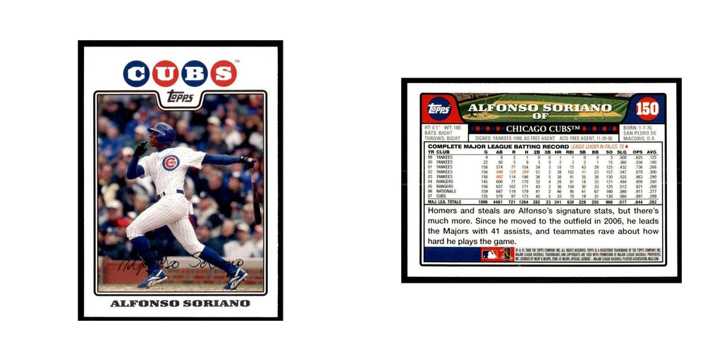 Alfonso Soriano 2008 Topps #150 Baseball Cards Baseball Card NM
