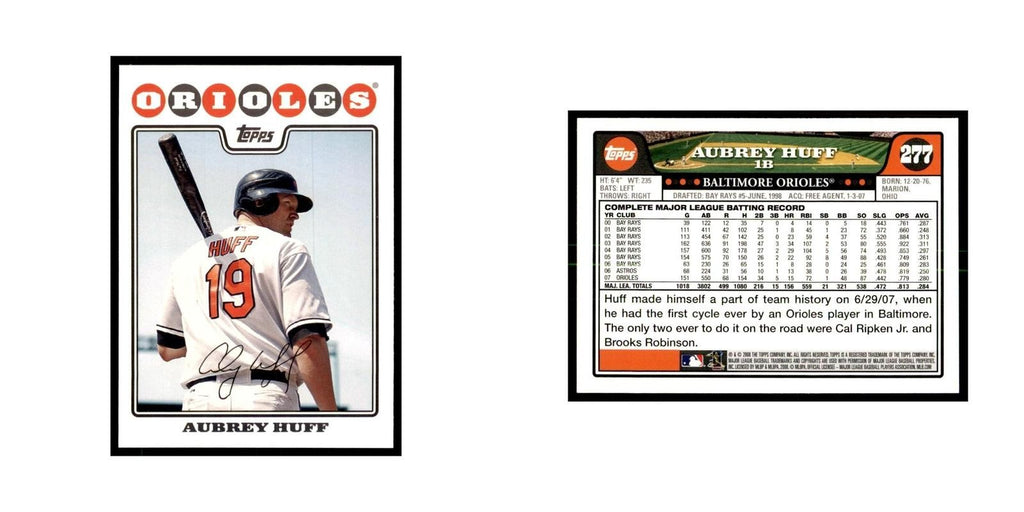 Aubrey Huff 2008 Topps #277 Baseball Cards Baseball Card NM