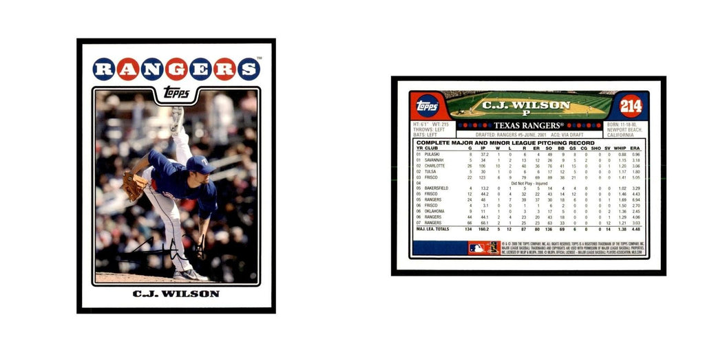 C.J. Wilson 2008 Topps #214 Baseball Cards Baseball Card NM