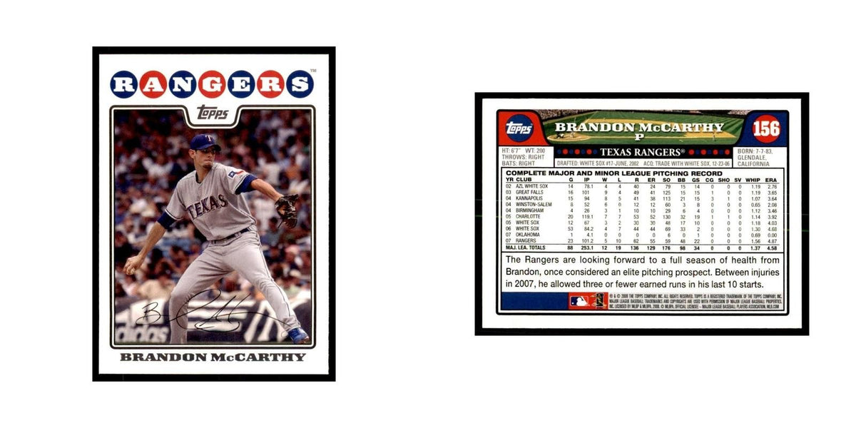 Brandon McCarthy 2008 Topps #156 Baseball Cards Baseball Card NM