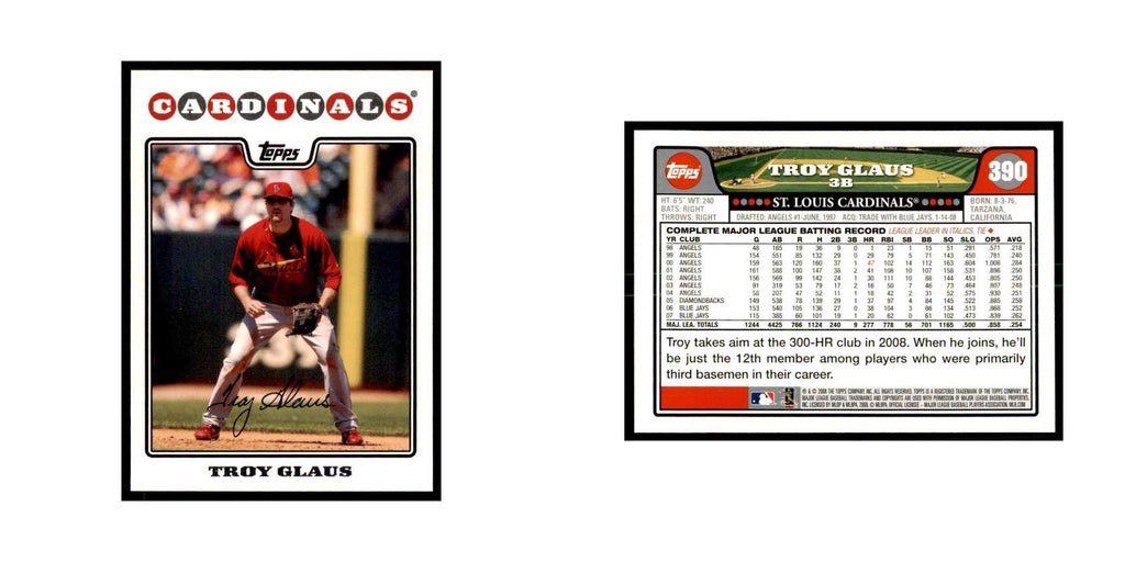 Troy Glaus 2008 Topps #390 Baseball Cards Baseball Card NM