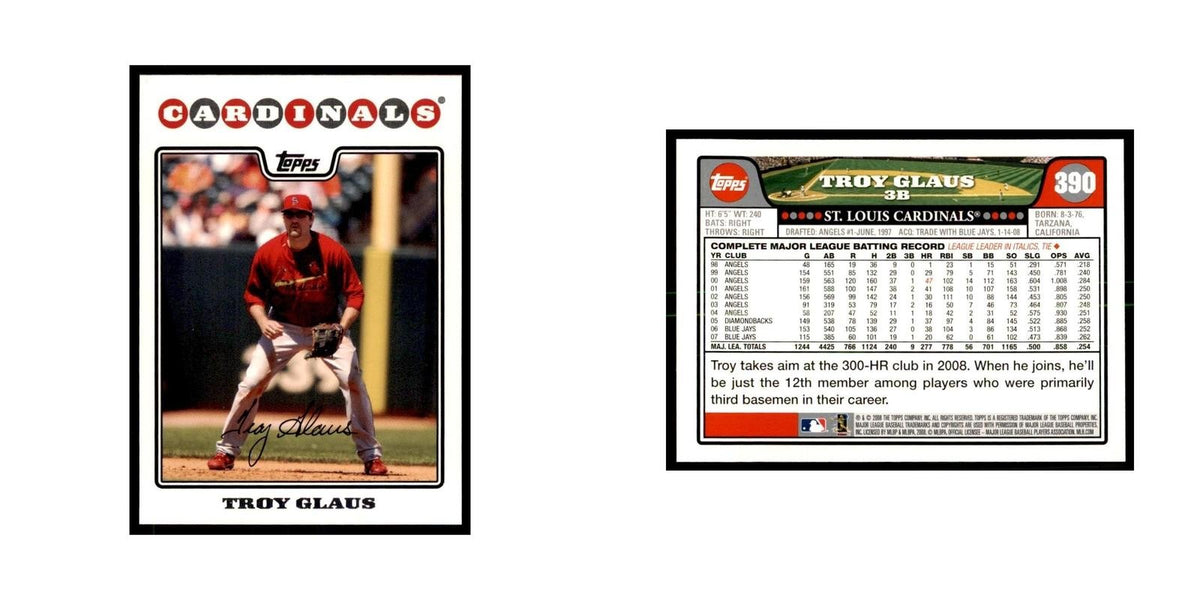 Troy Glaus 2008 Topps #390 Baseball Cards Baseball Card NM