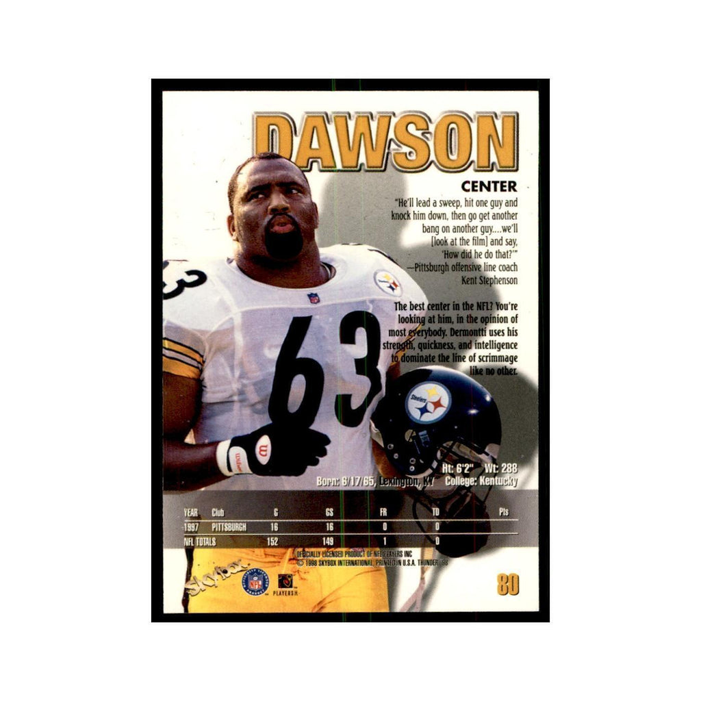 Dermontti Dawson 1998 SkyBox Thunder #80 Football Cards Football Card NM