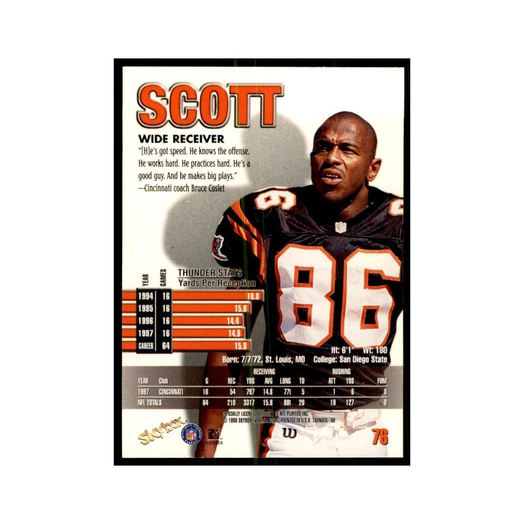 Darnay Scott 1998 SkyBox Thunder #76 Football Cards Football Card NM
