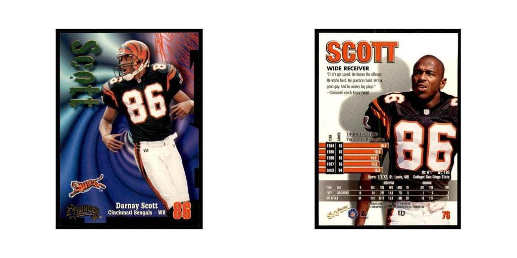 Darnay Scott 1998 SkyBox Thunder #76 Football Cards Football Card NM