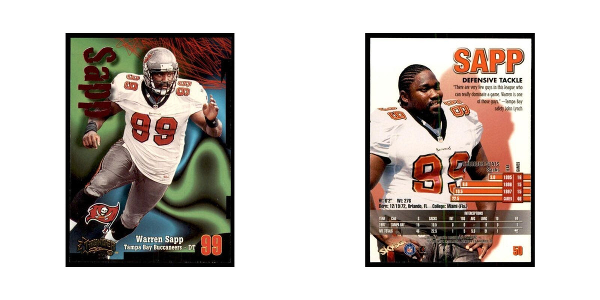 Warren Sapp 1998 SkyBox Thunder #50 Football Cards Football Card NM