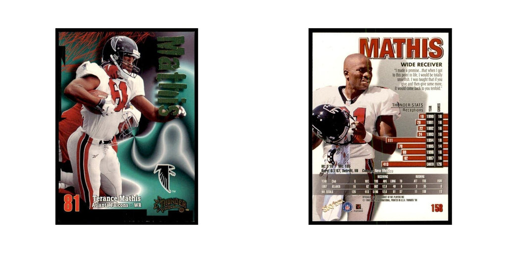 Terance Mathis 1998 SkyBox Thunder #158 Football Cards Football Card NM