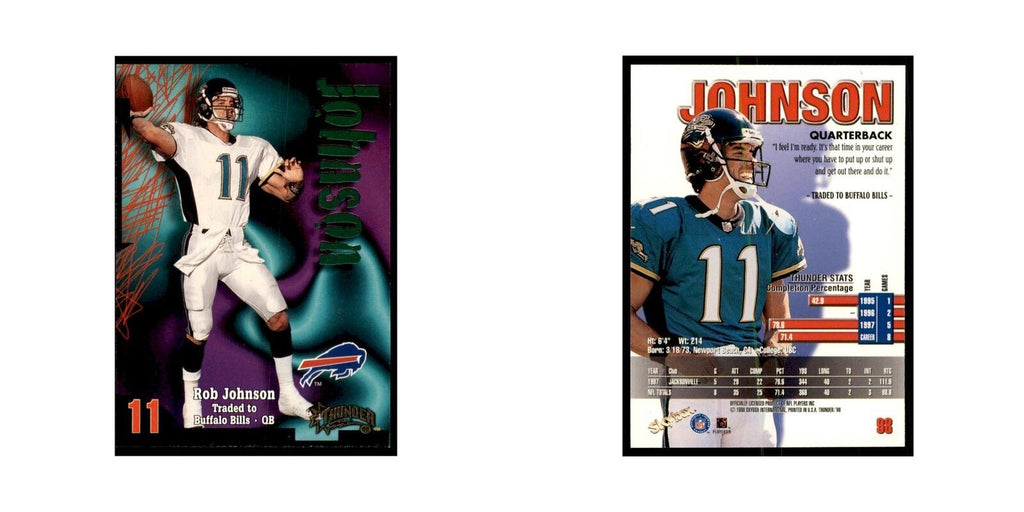 Rob Johnson 1998 SkyBox Thunder #98 Football Cards Football Card NM
