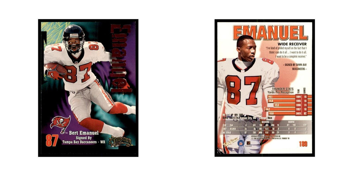 Bert Emanuel 1998 SkyBox Thunder #189 Football Cards Football Card NM