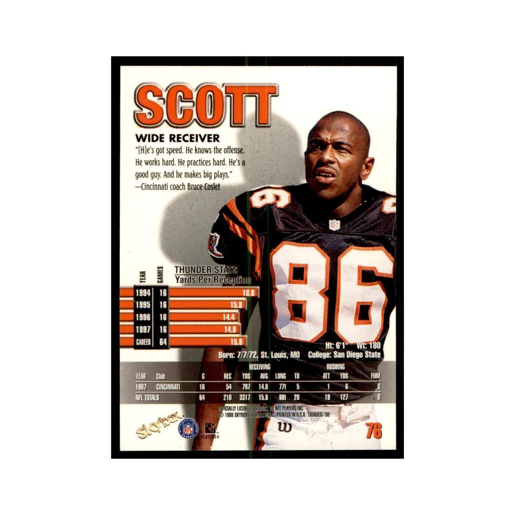Darnay Scott 1998 SkyBox Thunder #76 Football Cards Football Card NM