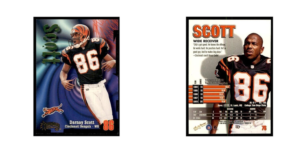 Darnay Scott 1998 SkyBox Thunder #76 Football Cards Football Card NM