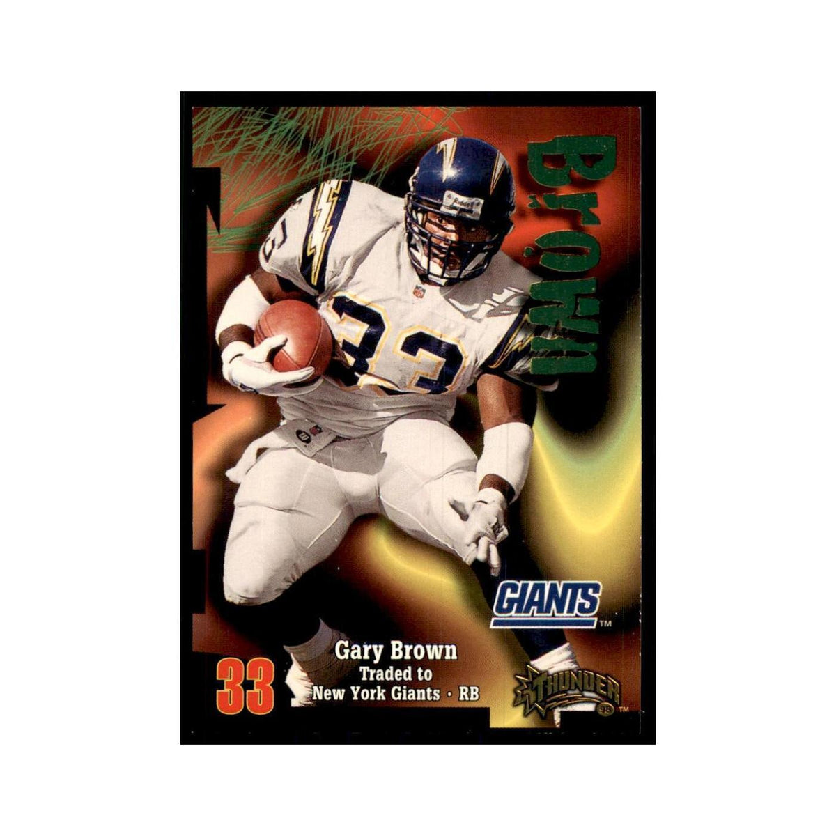 Gary Brown 1998 SkyBox Thunder #101 Football Cards Football Card NM