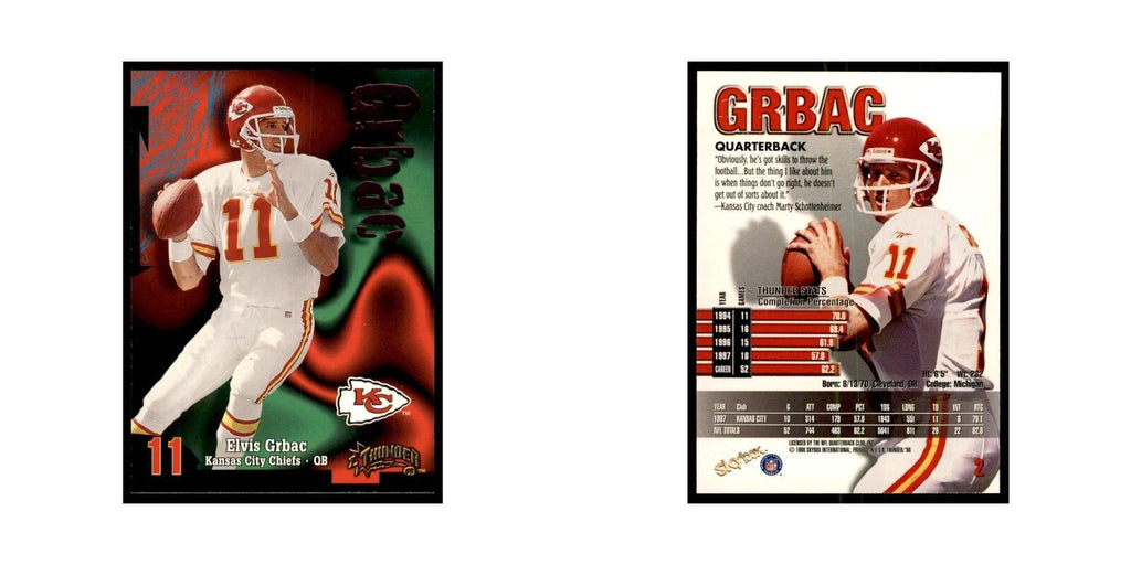 Elvis Grbac 1998 SkyBox Thunder #2 Football Cards Football Card NM