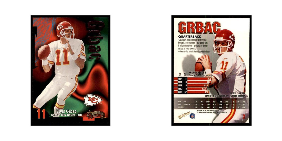 Elvis Grbac 1998 SkyBox Thunder #2 Football Cards Football Card NM