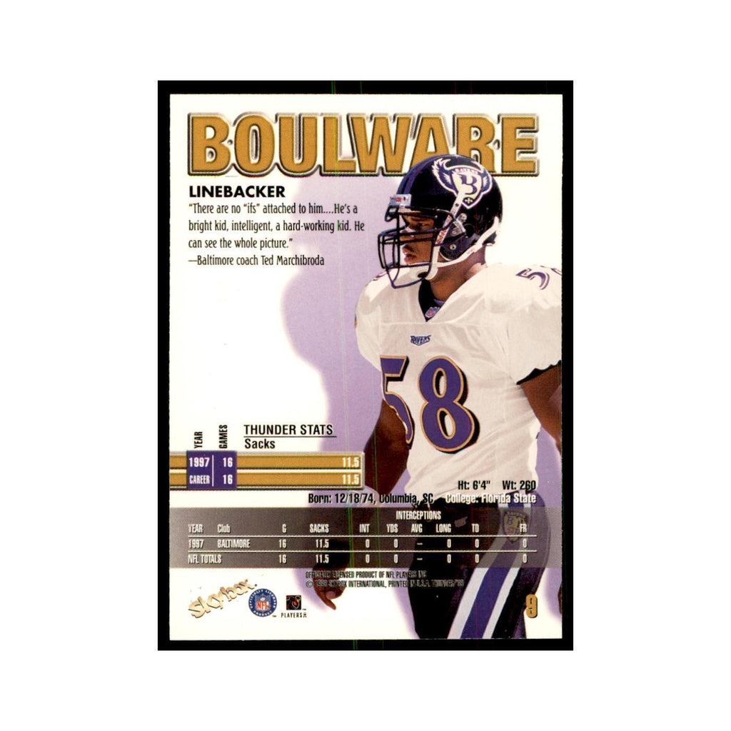 Peter Boulware 1998 SkyBox Thunder #9 Football Cards Football Card NM