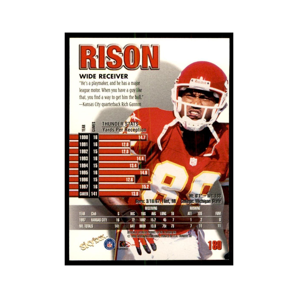 Andre Rison 1998 SkyBox Thunder #180 Football Cards Football Card NM