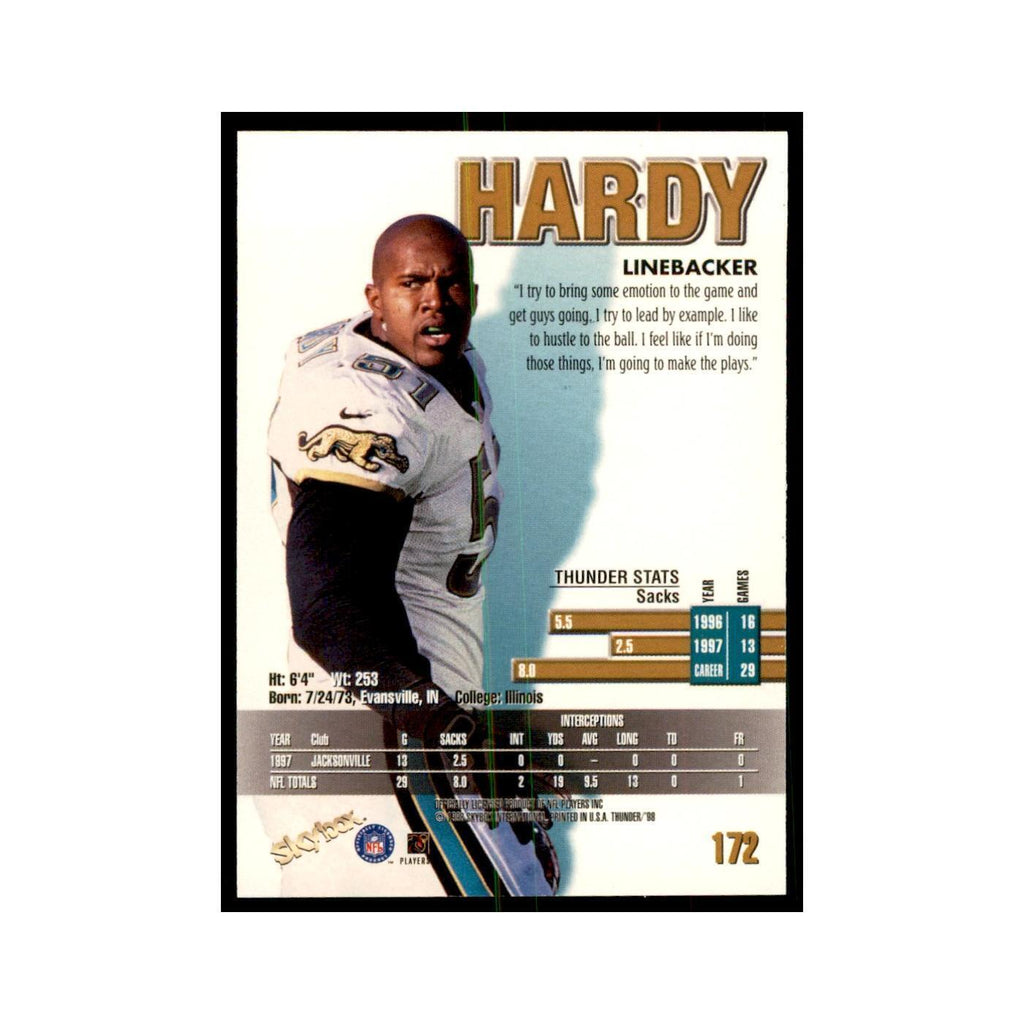 Kevin Hardy 1998 SkyBox Thunder #172 Football Cards Football Card NM
