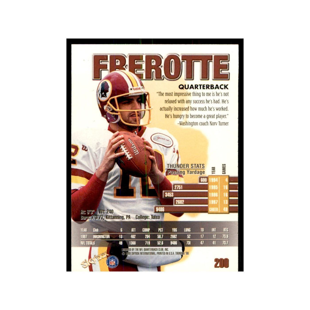 Gus Frerotte 1998 SkyBox Thunder #200 Football Cards Football Card NM