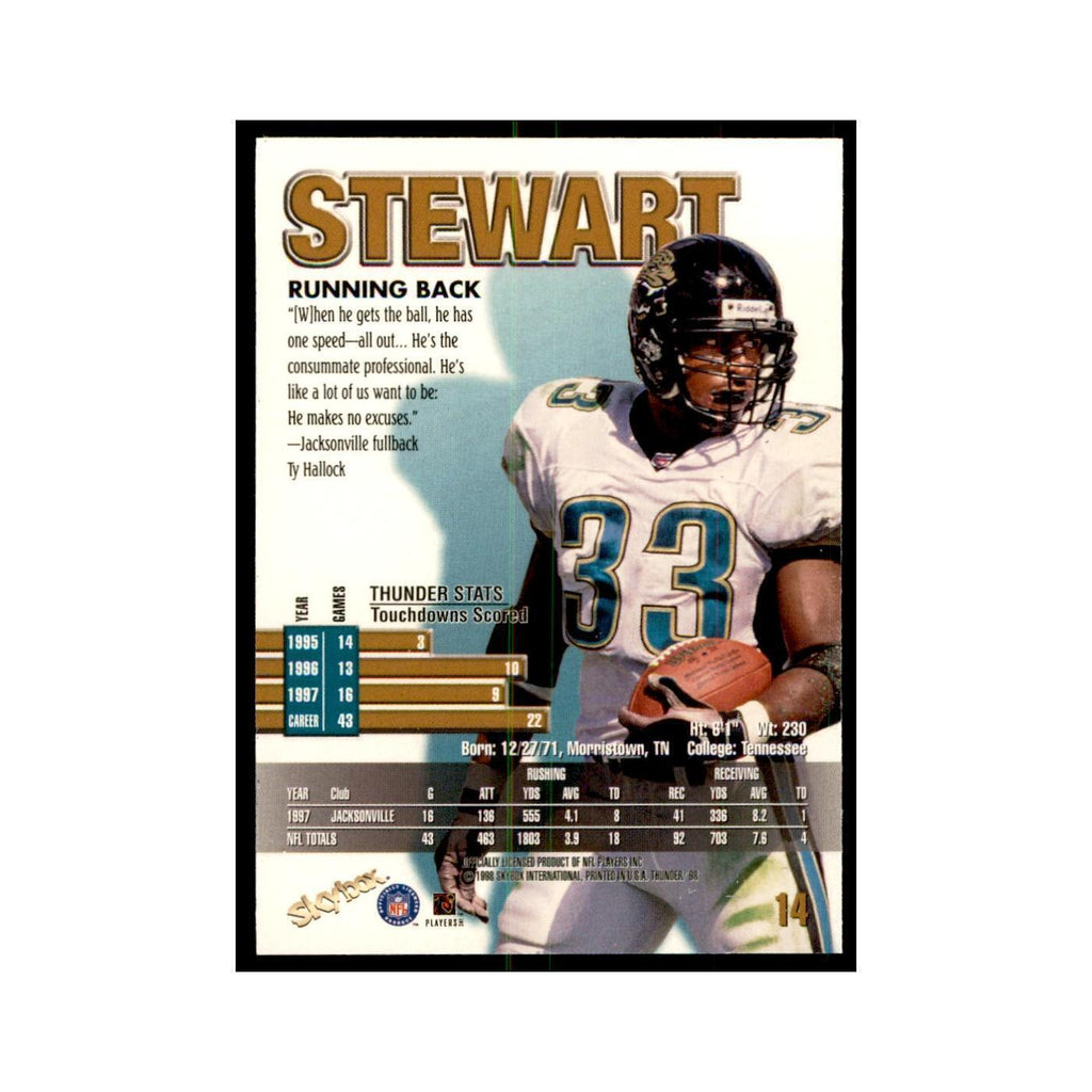 James Stewart 1998 SkyBox Thunder #14 Football Cards Football Card NM