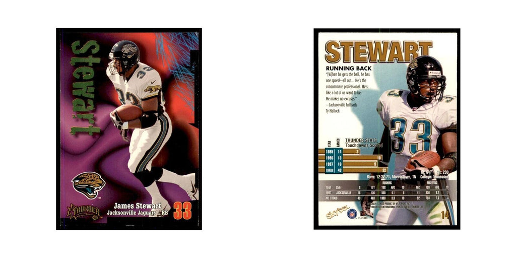 James Stewart 1998 SkyBox Thunder #14 Football Cards Football Card NM