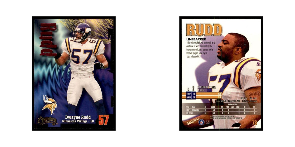 Dwayne Rudd 1998 SkyBox Thunder #78 Football Cards Football Card NM