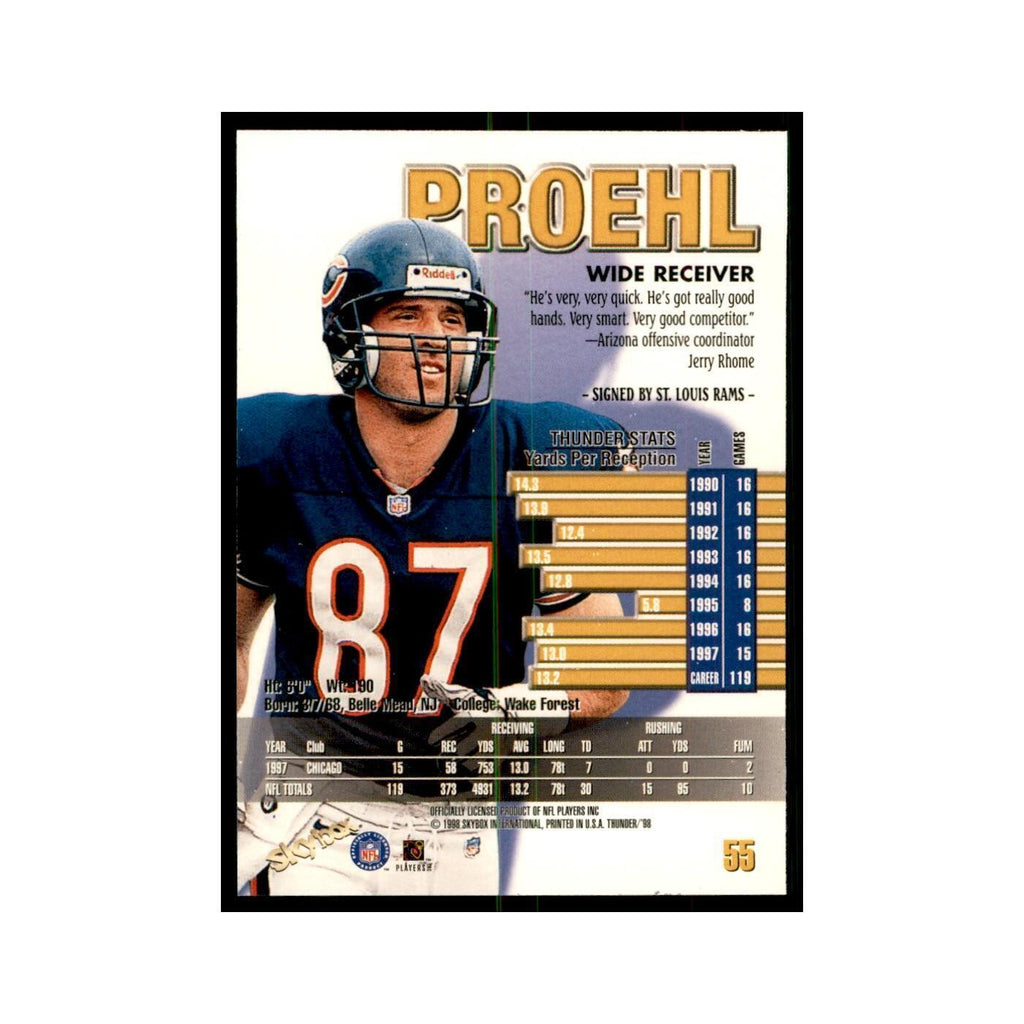 Ricky Proehl 1998 SkyBox Thunder #55 Football Cards Football Card NM