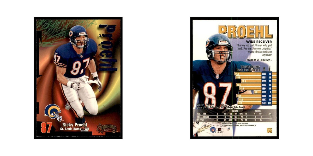 Ricky Proehl 1998 SkyBox Thunder #55 Football Cards Football Card NM